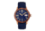 Heritor Automatic Wooden Bezel Leather Band Watch /Date , Rose Gold/Blue, HERHS1604, Rose Gold/Blue, One Size, HERHS1604