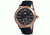 Heritor Bohr Mens Watch, Black Leather Band, Rose Gold Bezel, Black Analog Dial, Blue Hand HERHR1004