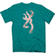 Browning Bg Women's T-shirt Xl Rt-ap Pink Camo Buckmark Logo/teal