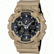Casio Tactical G-Shock Analog-Digital Watch, Tan, Adjustable, GA100L-8A