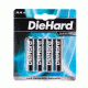 Dorcy Diehard Alkaline Batteries 4AA Batteries Carded 41-1100