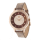 Ladies Autumn Watch,40mm,Brushed Metal Rose Gold Bezel,Brown Band