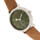 Elevon Northrop Leather-Band Watch, Camel/Green, ELE110-5