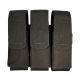 Elite Survival Systems Velcro Attach Triple Pistol Caliber Extended Magazine Pouch, Black, HL-109-B