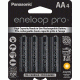 Eneloop Pro AA - 4 Pack 3rd Generation, Black, BK-3HCCA4BA