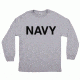 Fox Outdoor Long Sleeve Imprinted T-Shirt, Navy - Heather Grey, Large, 64-64 L