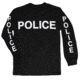 Fox Outdoor Long Sleeve Imprinted T-Shirt, Police - Black - White Imprint on Sleeve, Medium, 64-6488 M