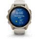 Garmin fenix 8 AMOLED 43mm GPS Watch, Sapphire, Soft Gold with Fog Gray/Dark Sandstone Silicone Band, 010-02903-10