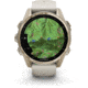 Garmin fenix 8 AMOLED 43mm GPS Watch, Sapphire, Soft Gold with Fog Gray/Dark Sandstone Silicone Band, 010-02903-10