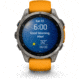 Garmin fenix 8 AMOLED 47mm GPS Watch, Sapphire, Titanium with Spark Orange/Graphite Silicone Band, 010-02904-10