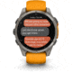 Garmin fenix 8 AMOLED 47mm GPS Watch, Sapphire, Titanium with Spark Orange/Graphite Silicone Band, 010-02904-10
