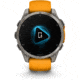 Garmin fenix 8 AMOLED 47mm GPS Watch, Sapphire, Titanium with Spark Orange/Graphite Silicone Band, 010-02904-10