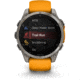 Garmin fenix 8 AMOLED 47mm GPS Watch, Sapphire, Titanium with Spark Orange/Graphite Silicone Band, 010-02904-10