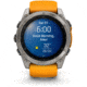 Garmin fenix 8 AMOLED 51mm GPS Watch, Sapphire, Titanium with Spark Orange/Graphite Silicone Band, 010-02905-10