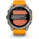 Garmin fenix 8 AMOLED 51mm GPS Watch, Sapphire, Titanium with Spark Orange/Graphite Silicone Band, 010-02905-10