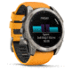 Garmin fenix 8 AMOLED 51mm GPS Watch, Sapphire, Titanium with Spark Orange/Graphite Silicone Band, 010-02905-10