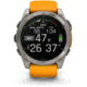 Garmin fenix 8 AMOLED 51mm GPS Watch, Sapphire, Titanium with Spark Orange/Graphite Silicone Band, 010-02905-10