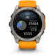 Garmin fenix 8 AMOLED 51mm GPS Watch, Sapphire, Titanium with Spark Orange/Graphite Silicone Band, 010-02905-10