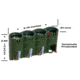 GG&amp;G Battery Caddy CR-123,Pack of 4,Green GGG-1361