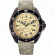 H3 Tactical H3.202351.09 Field Ops Mens Watch - Black Bezel, Green Leather Band, Khaki Dial