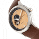 Heritor Automatic Antoine Semi-Skeleton Leather-Band Watch, Silver/Tan, One Size, HERHR8505