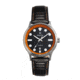 Heritor Automatic Bradford Leather-Band Watch w/Date, Black/Orange - Mens, HERHS1105