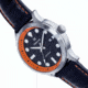 Heritor Automatic Bradford Leather-Band Watch w/Date, Black/Orange, One Size, HERHS1110