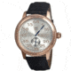 Heritor Bohr Mens Watch, Black Leather Band, Rose Gold Bezel, Silver Analog Dial, Blue Hand HERHR1003