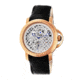 Heritor Automatic McKinley Skeleton Dial Leather Strap Watch, Rose Gold/White, Standard HERHR4005