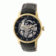 Heritor Ryder Skeleton Dial Leather-Band Watch, Gold/Silver/Brown, Standard HERHR4604