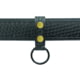 HEROs PRIDE AirTek C-Cell Single Ring Flashlight Holder w/ Brass Snaps &amp; Black Metal Rings, Plain, Black, 1493MPA