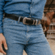 Lejon Wild Bill II Leather Belt - Mens, Black, 42, VB-8221-42