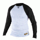 Louisville Slugger Adult Slugger Compression-Fit Raglan Long Sleeve Shirt,White/Black,XL LS1514-AXL-WH-BK