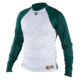 Louisville Slugger Adult Slugger Compression-Fit Raglan Long Sleeve Shirt,White/Dark Green,XL LS1514-AXL-WH-DK