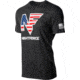 NightForce Mens T-Shirt, NF Flag Logo, Heather Grey, Medium, A535-M