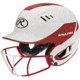 Rawlings Velo Junior 2-Tone Home Softball Helmet w/Mask, Red 1007752