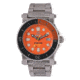 REACTOR Polaris Men's Watch with Never Dark Illuminated Dial, Stainless Case and Bracelet, Orange Dial, Medium 42008