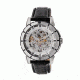Reign Philippe Automatic Skeleton Dial Leather-Band Watch, Silver REIRN4603