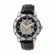 Reign Philippe Automatic Skeleton Dial Leather-Band Watch, Black REIRN4604