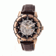 Reign Philippe Automatic Skeleton Dial Leather-Band Watch, Black REIRN4606