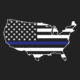 Rothco Thin Blue Line America Map T-Shirt, Small, 1851-S