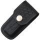 Sheath Folding Knife Sheath, Black leather w/embossed basketweave,3-3.5in closed SH1142