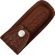Sheath Leather Folding Knife Belt Sheath for 3.5-4in Knife, Dark brown embossed basketweave SH1092
