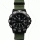 Smith&amp;Bradley Ltd. Sans-13 PVD Black-Coated 42mm Watch, Black Face/OD Green NATO Band Sans-black-ODNATO