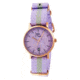 Sophie And Freda SF3306 Nantucket Ladies Watch, Purple/Green Canvas Band, Bronze Case, Purple Face SAFSF3306