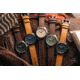 Szanto Heritage Aviator Watches, Black Dial, Tan Strap, Gun Gray, One Size, SZ 2757