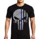 Thin Blue Line Men's T-shirt - Skull , Black - TBL-SKULL-XXL