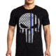Thin Blue Line Men's T-shirt - Skull , Black - TBL-SKULL-XXXXL