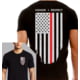 Thin Blue Line Men's T-shirt - Thin Red Line Flag - TRL-BLACK-MEDIUM