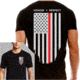 Thin Blue Line Flag - Honor &amp; Respect T-Shirt - Mens, Extra Large, Thin Red Line, TRL-BLACK-XL